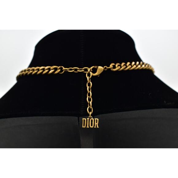 Christian Dior Vintage Logo Choker Necklace Revolution Crystal Authentic Y2K - Picture 7 of 12